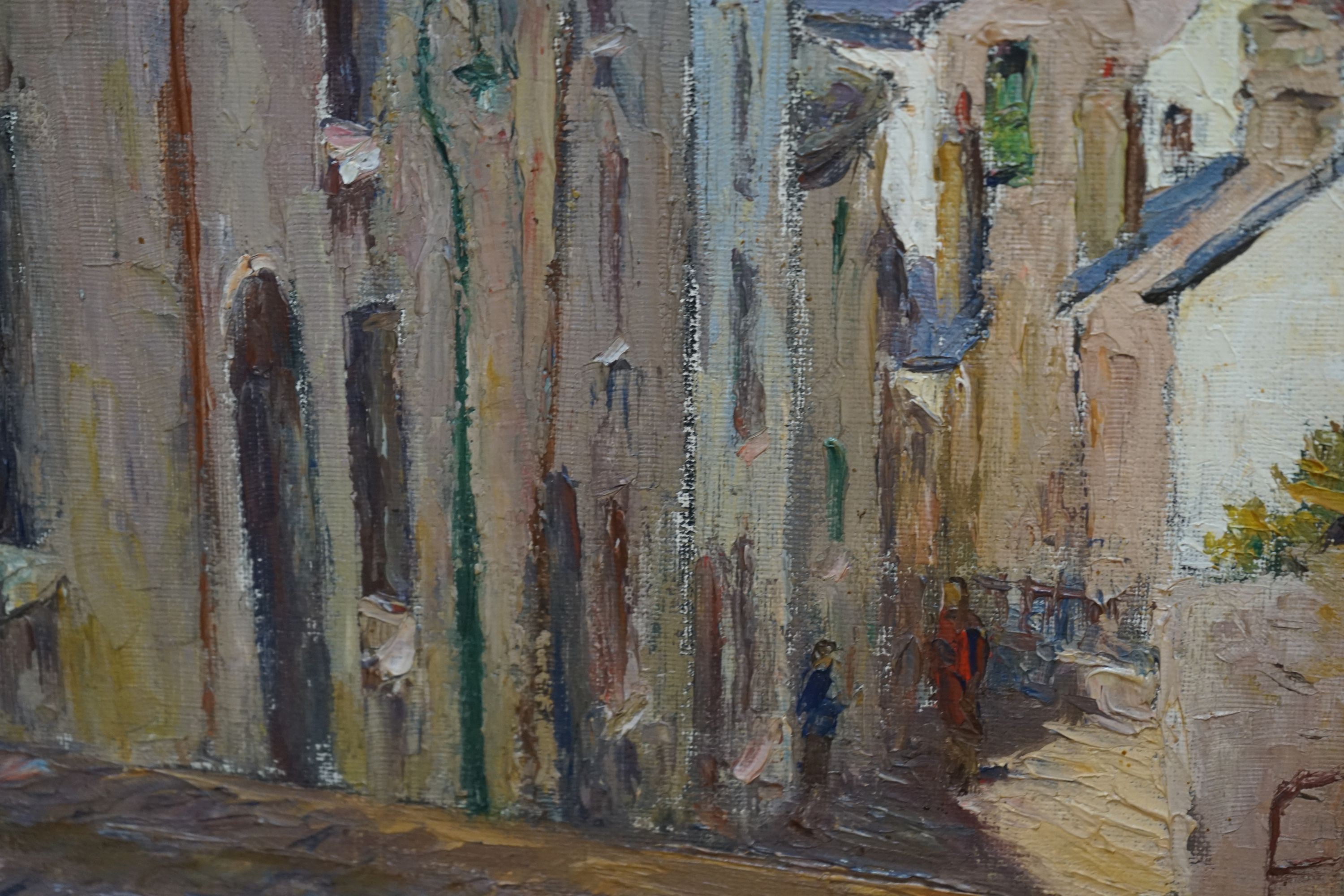 Ernest Knight (1915-1995), oil on canvas, ‘Temperance Steps, Brixham, Devon’, signed and inscribed verso, 40 x 50cm